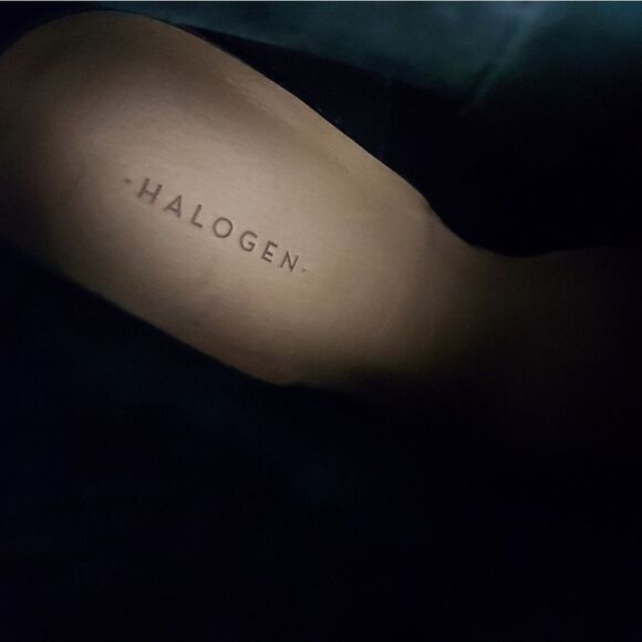 Halogen Bergen Leather Heeled Ankle Boot Black Pointed Toe Mid Calf Women 9.5 - Picture 11 of 13